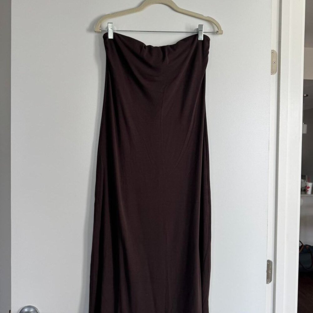 Aritzia Corelli Midi Dress, Size Large, Brown